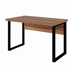 Mesa Escritório PÉ QUADRO – 1,20×0,60m – S/ Gavetas – NOGAL SEVILHA/PRETO