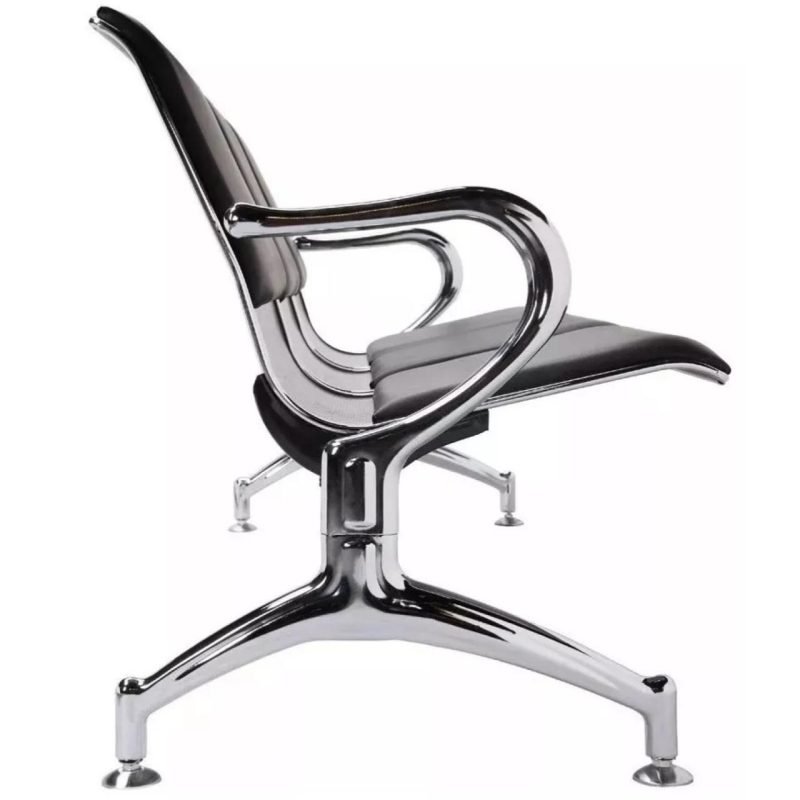 Longarina AEROPORTO ESTOFADA com 03 Lugares – Cor Cromada - Imagem 3