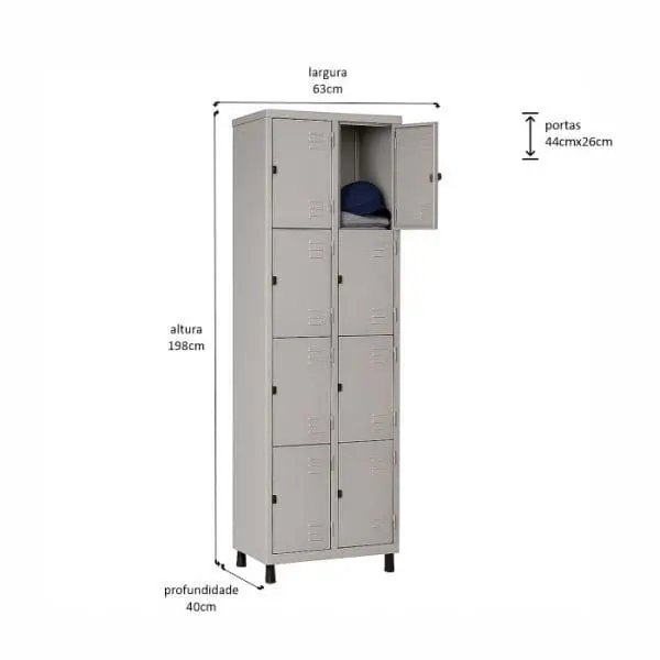 Roupeiro de Aço 8 portas - Imagem 2