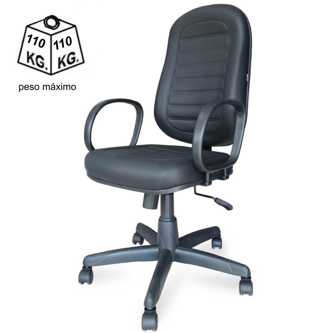 Cadeira Presidente BAIXA COSTURADA - Braço Corsa - COR PRETA 30102 - Imagem 3