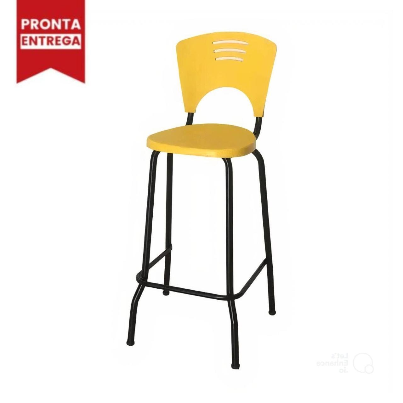 Banqueta Fixa Alta Piacere - Cor Amarelo - 34105 - Imagem 3