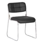 Cadeira Interlocutor Estofada Denver - Cor Preto - PMD - 30405
