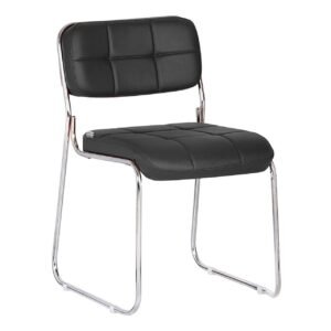 Cadeira Interlocutor Estofada Denver - Cor Preto - PMD - 30405