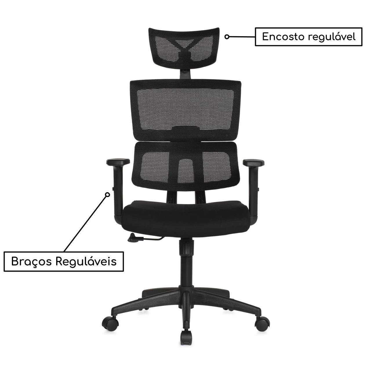 Cadeira Presidente TELA TOKYO - Cor Preto - PMD - 30052 - Imagem 5