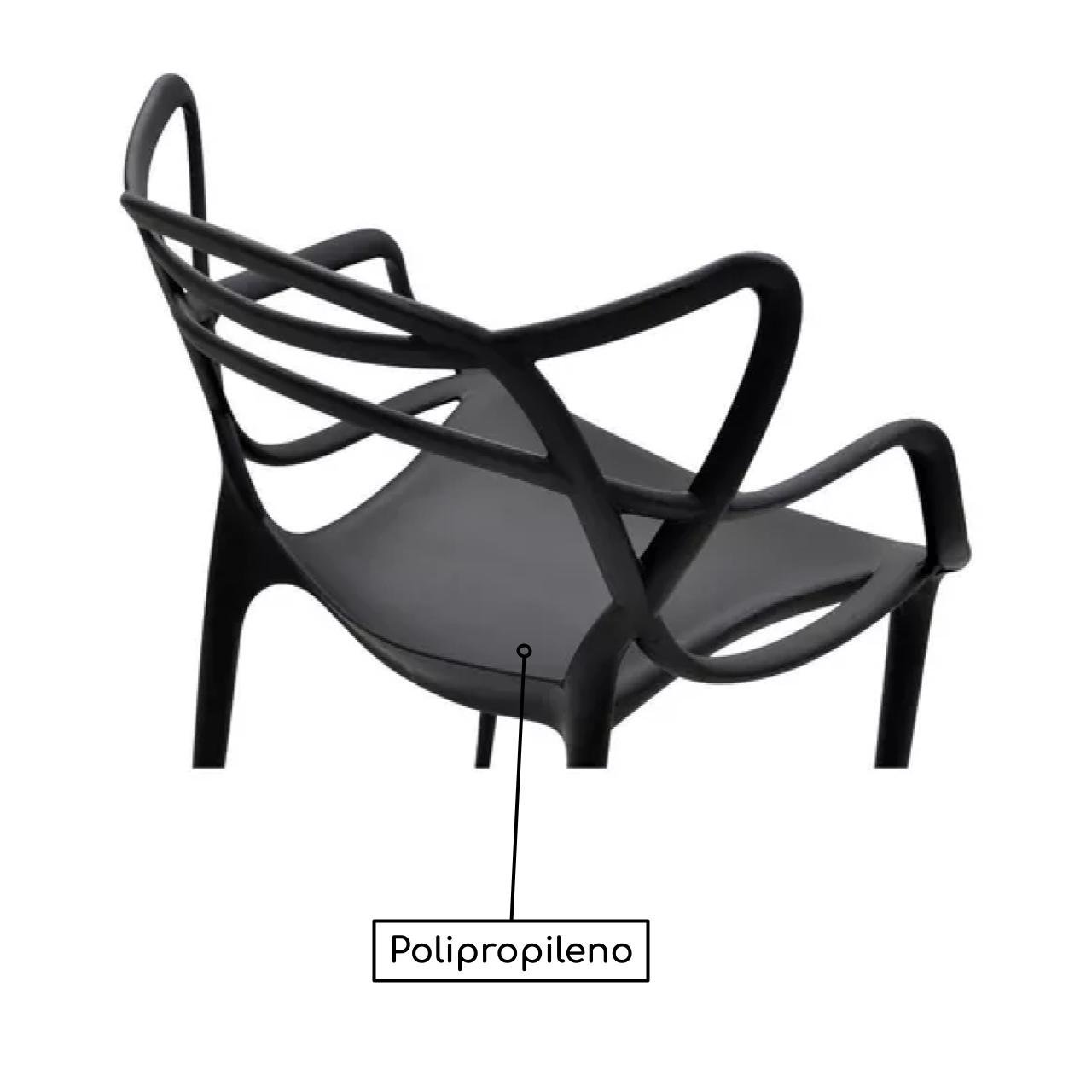 Cadeira Interlocutor ALLEGRA para Escritório ou Jantar - Polipropileno - Cor Preto - 48005 - Imagem 3