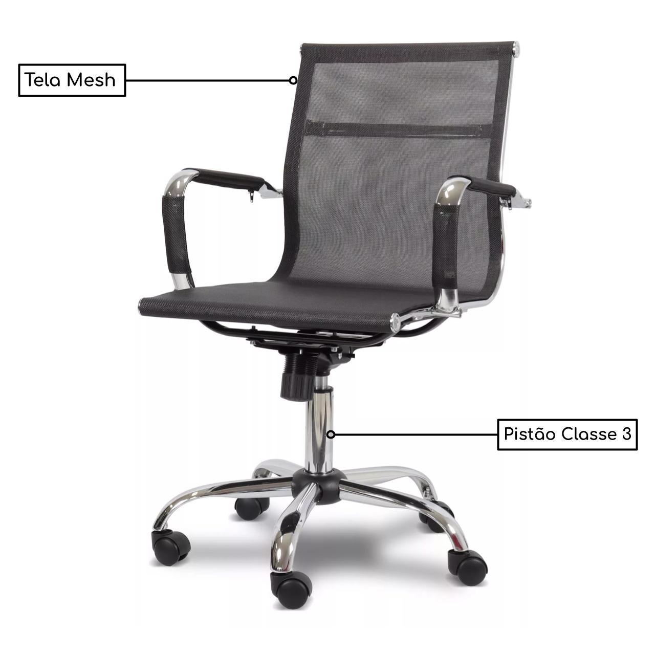 Cadeira DIRETOR TELA Charles Eames Esteirinha - COR PRETO - PMD - 32877 - Imagem 3