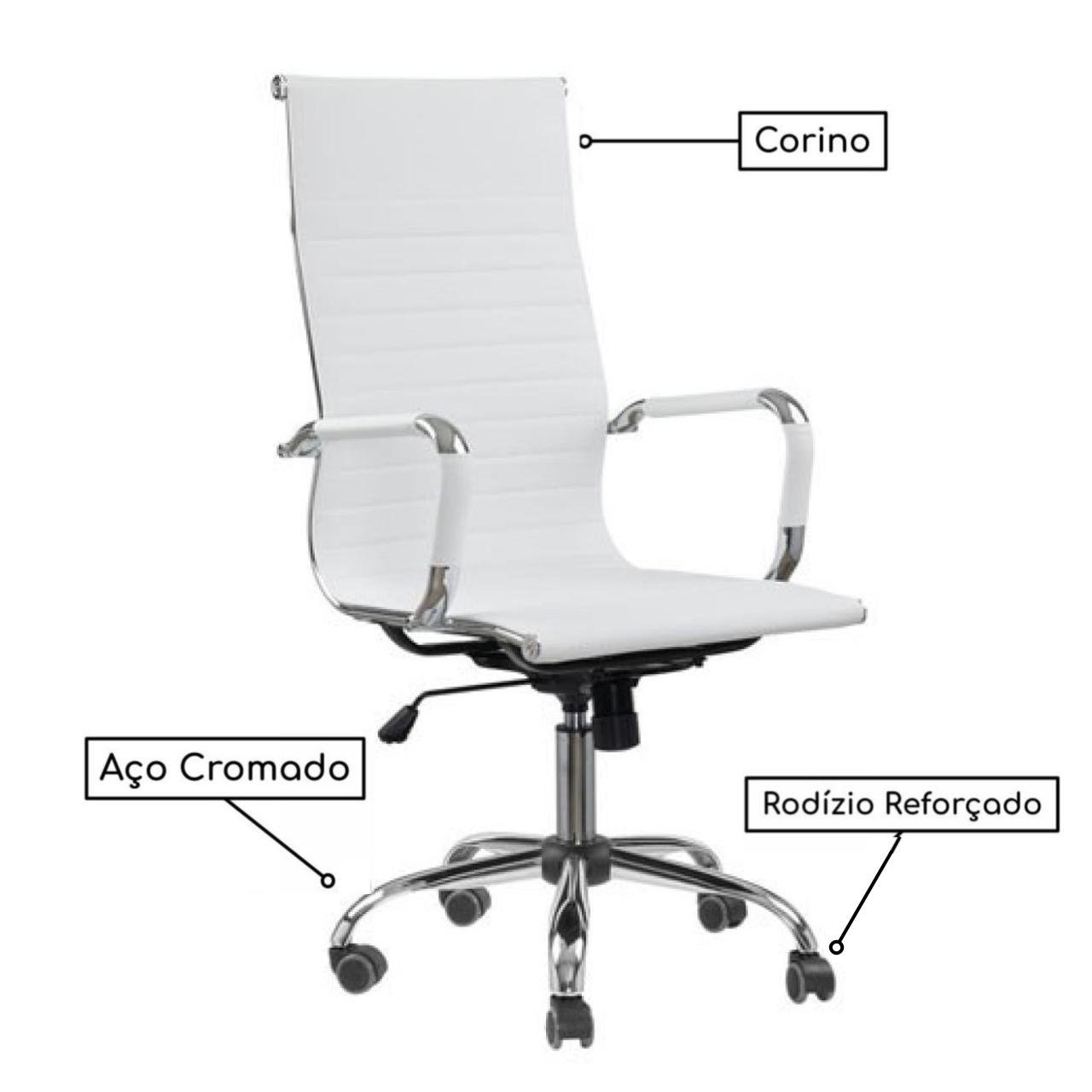 Cadeira PRESIDENTE Charles Eames Esteirinha - COR BRANCO - POLLO MÓVEIS - 32875 - Imagem 2