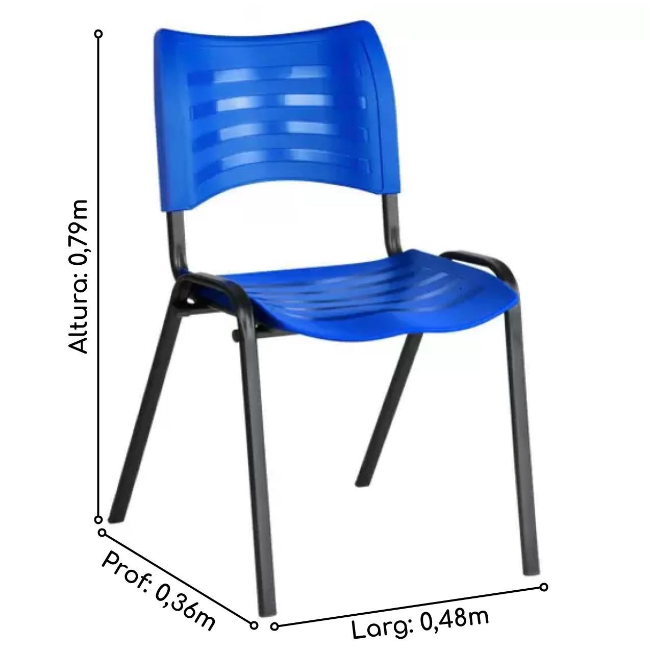 Cadeira Fixa 04 Pés Plástica (Polipropileno) - Cor Azul - PMD - 31232 - Imagem 3