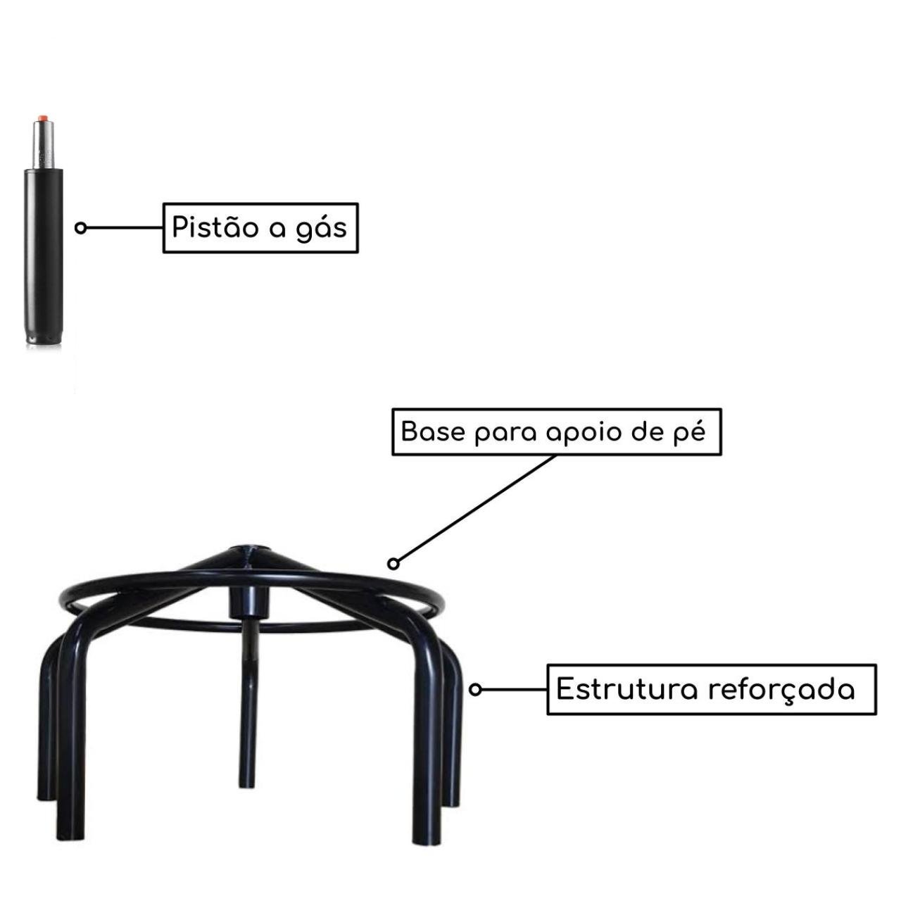 Cadeira Caixa EXECUTIVA COSTURADA sem Braços - (Aranha MARTIFLEX) - Cor Preta - 35033 - Imagem 3
