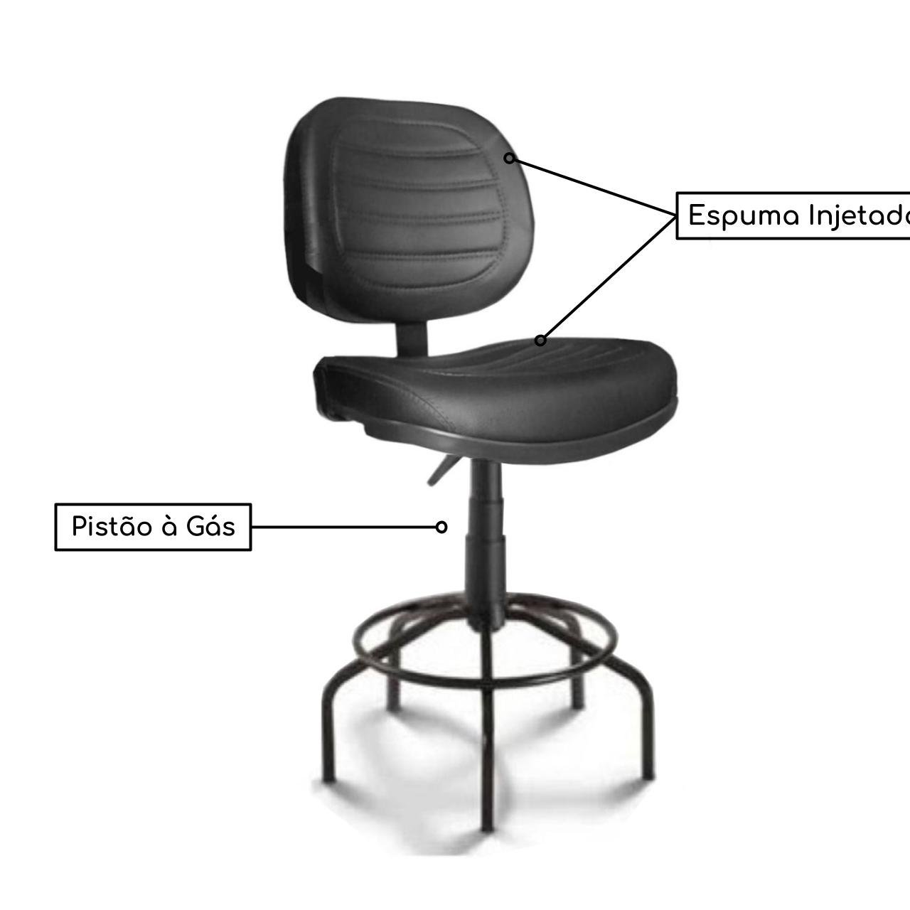 Cadeira Caixa EXECUTIVA COSTURADA sem Braços - (Aranha MARTIFLEX) - Cor Preta - 35033 - Imagem 4