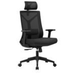 Poltrona Presidente TELA ODIN Giratória - Cor Preto - Pollo Móveis - 32870