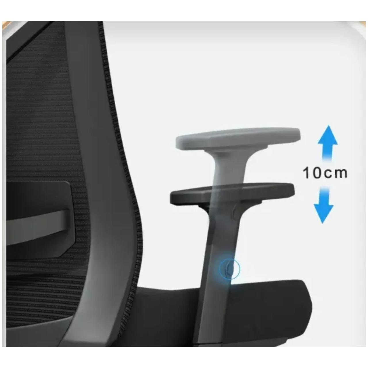 Poltrona Presidente TELA ODIN Giratória - Cor Preto - Pollo Móveis - 32870 - Imagem 4