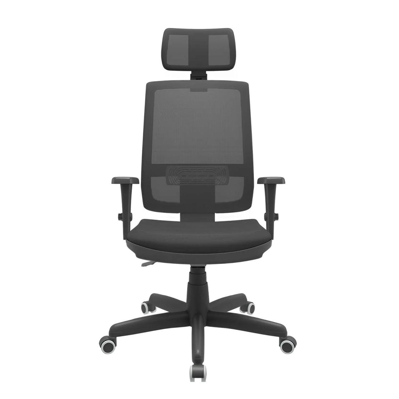 Poltrona Presidente Brizza BACKSYSTEM c/ encosto de cabeça - TELA Preta - PLAXMETAL - 30600 - Imagem 6