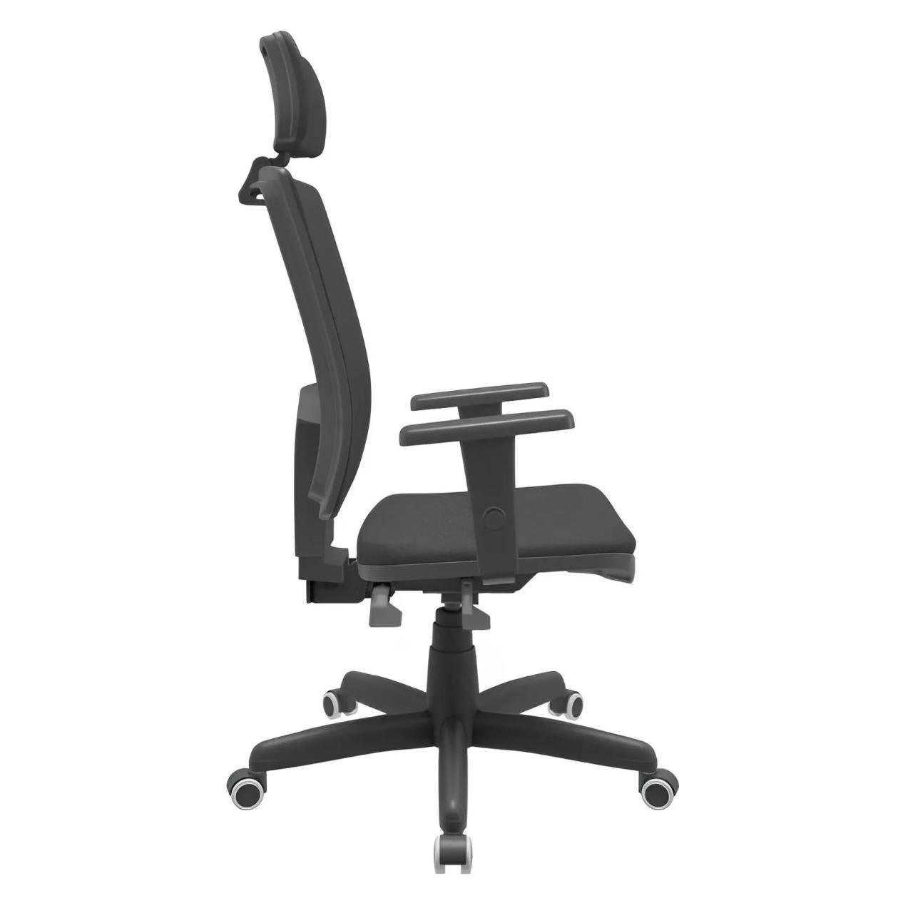 Poltrona Presidente Brizza BACKSYSTEM c/ encosto de cabeça - TELA Preta - PLAXMETAL - 30600 - Imagem 4