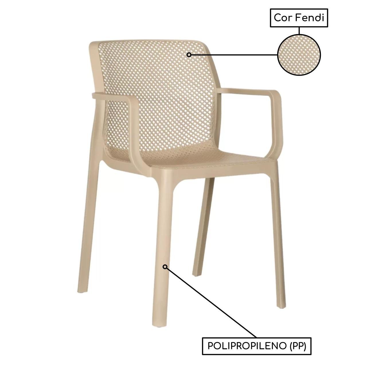 Cadeira Interlocutor ASTARION Polipropileno - COR FENDI - Pollo Móveis - 37000 - Imagem 3