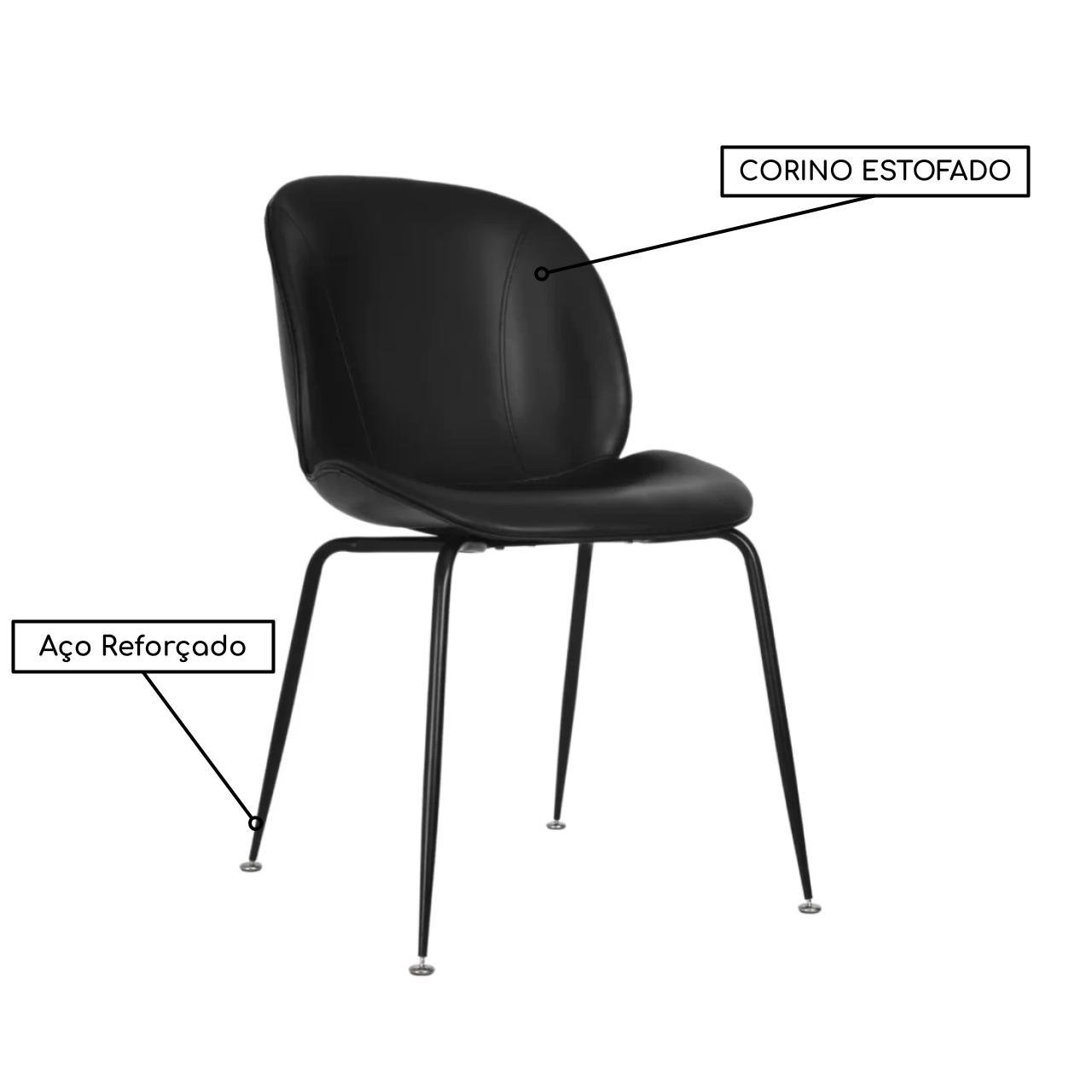Cadeira Interlocutor UDYR Corino - COR PRETO - PMD - 37003 - Imagem 2