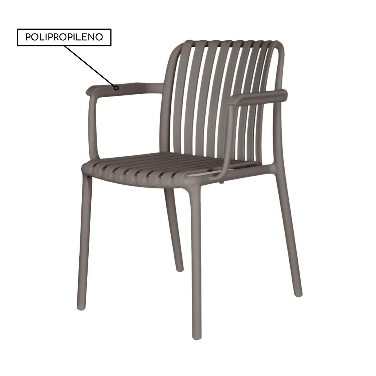 Cadeira Interlocutor CAIRO POLIPROPILENO - COR CINZA - Pollo Móveis - 37007 - Imagem 3