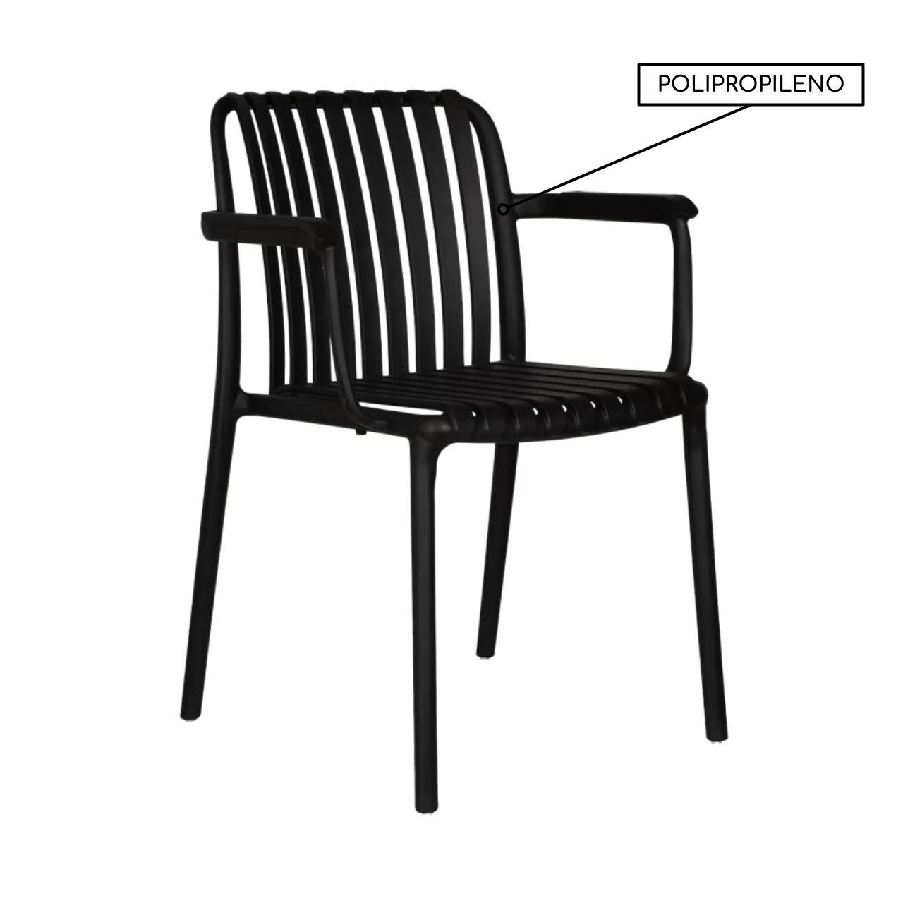 Cadeira Interlocutor CAIRO POLIPROPILENO - COR PRETO - PMD - 37008 - Imagem 2