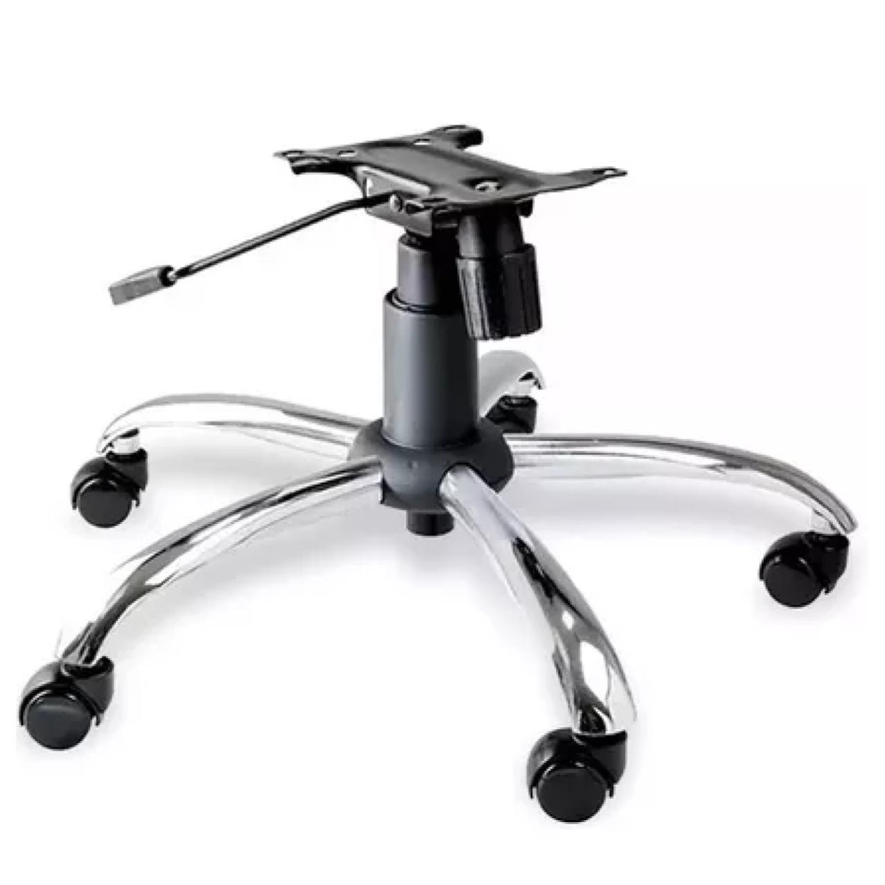 Cadeira Presidente ALTA Costurada - Base e Braço CROMADO - Corino Preto - 35103 - Imagem 5