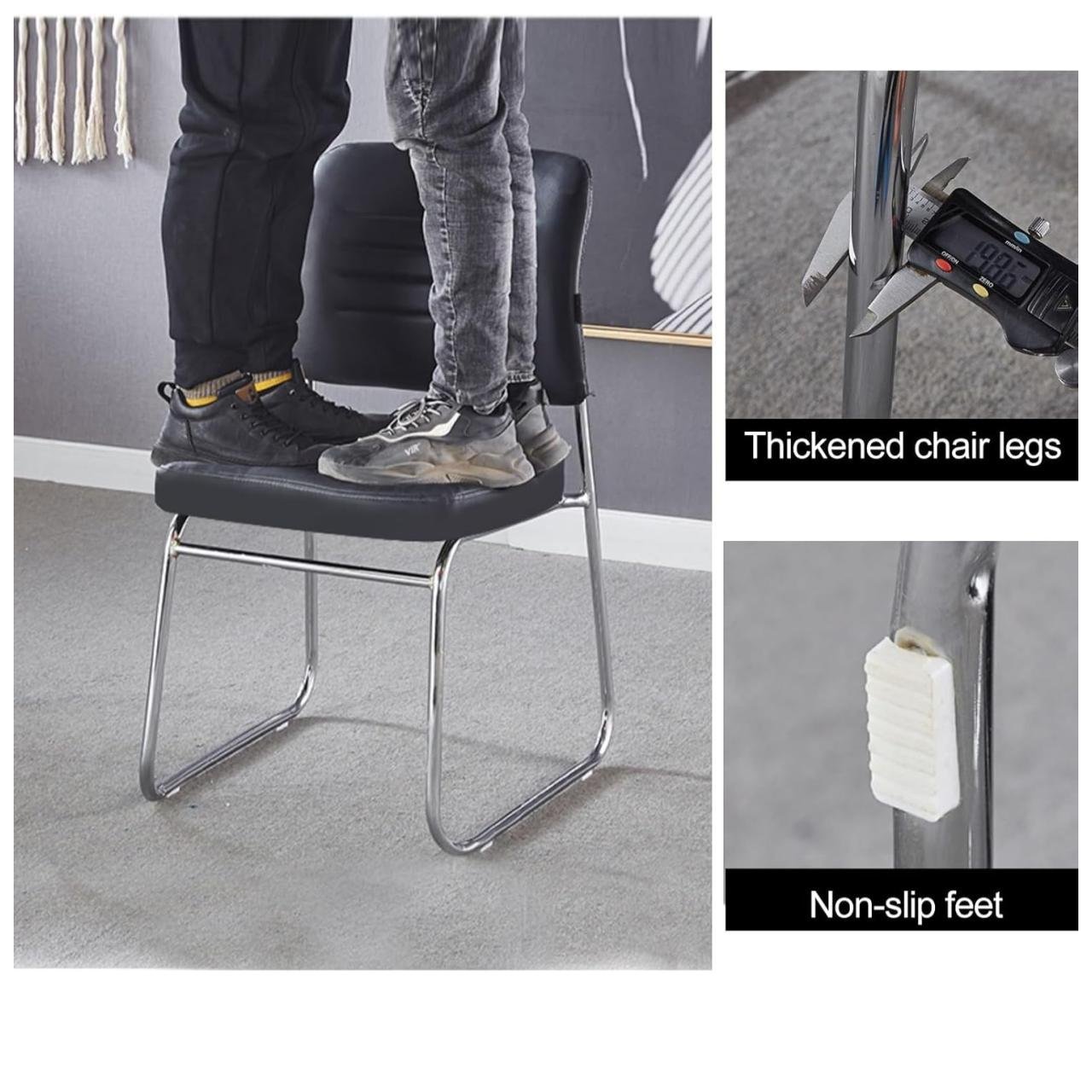 Cadeira Interlocutor Estofada RIVER - Cor Preto 48004 - Imagem 7