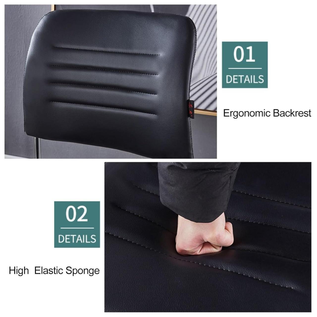 Cadeira Interlocutor Estofada RIVER - Cor Preto 48004 - Imagem 4