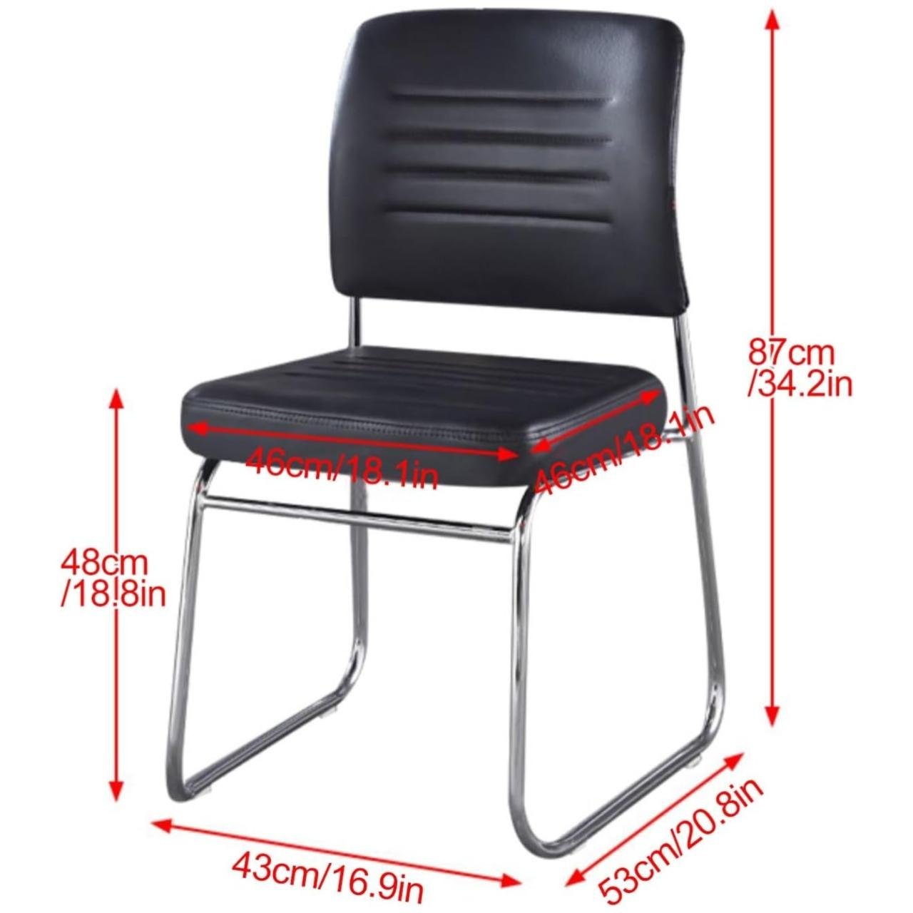 Cadeira Interlocutor Estofada RIVER - Cor Preto 48004 - Imagem 3