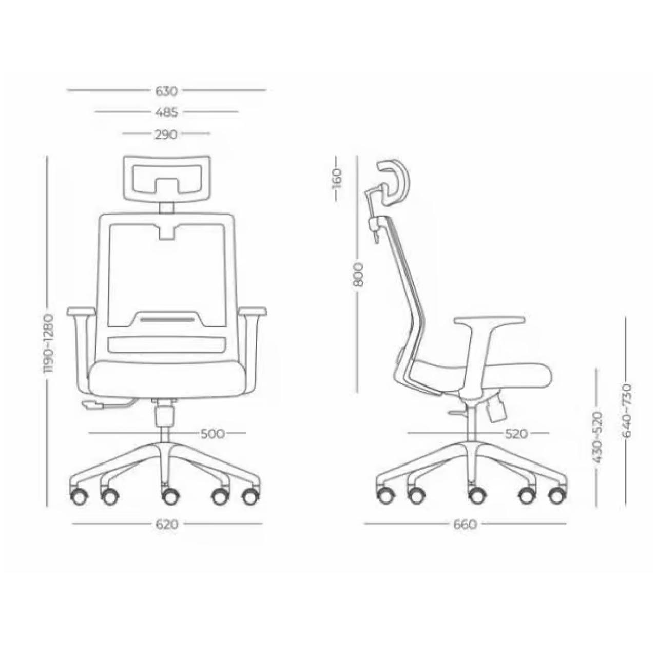 Cadeira Escritório Presidente Tela BERLIM (VOLT) - COR CINZA - 30091 - Imagem 6