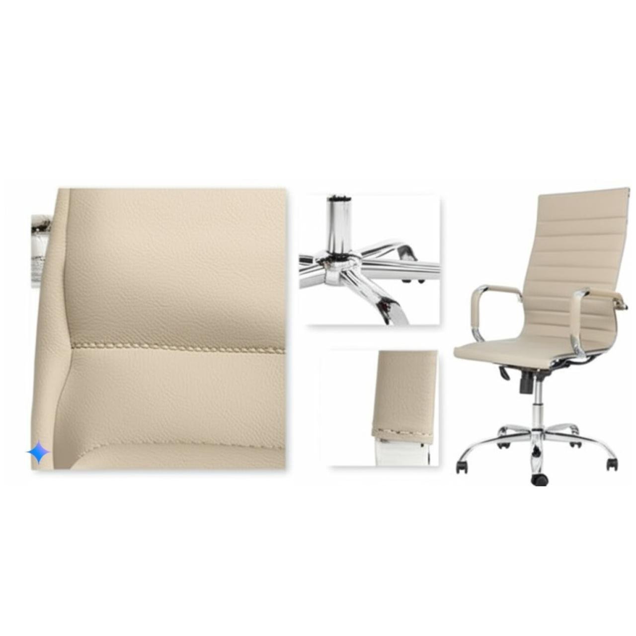 Cadeira Presidente Charles Eames Esteirinha NUDE - Pollo Móveis - 32992 - Imagem 7