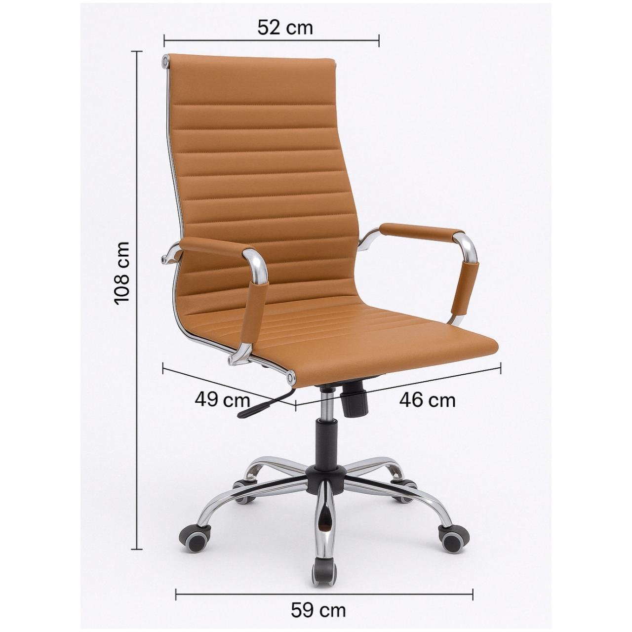 Cadeira PRESIDENTE Charles Eames Esteirinha - Cor CARAMELO - 32885 - Imagem 5