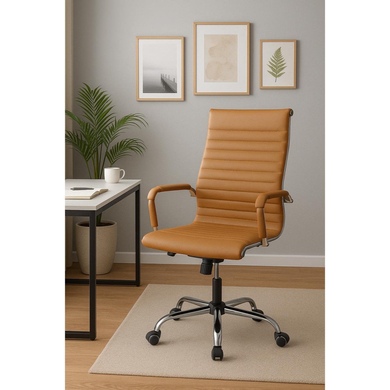 Cadeira PRESIDENTE Charles Eames Esteirinha - Cor CARAMELO - 32885 - Imagem 6