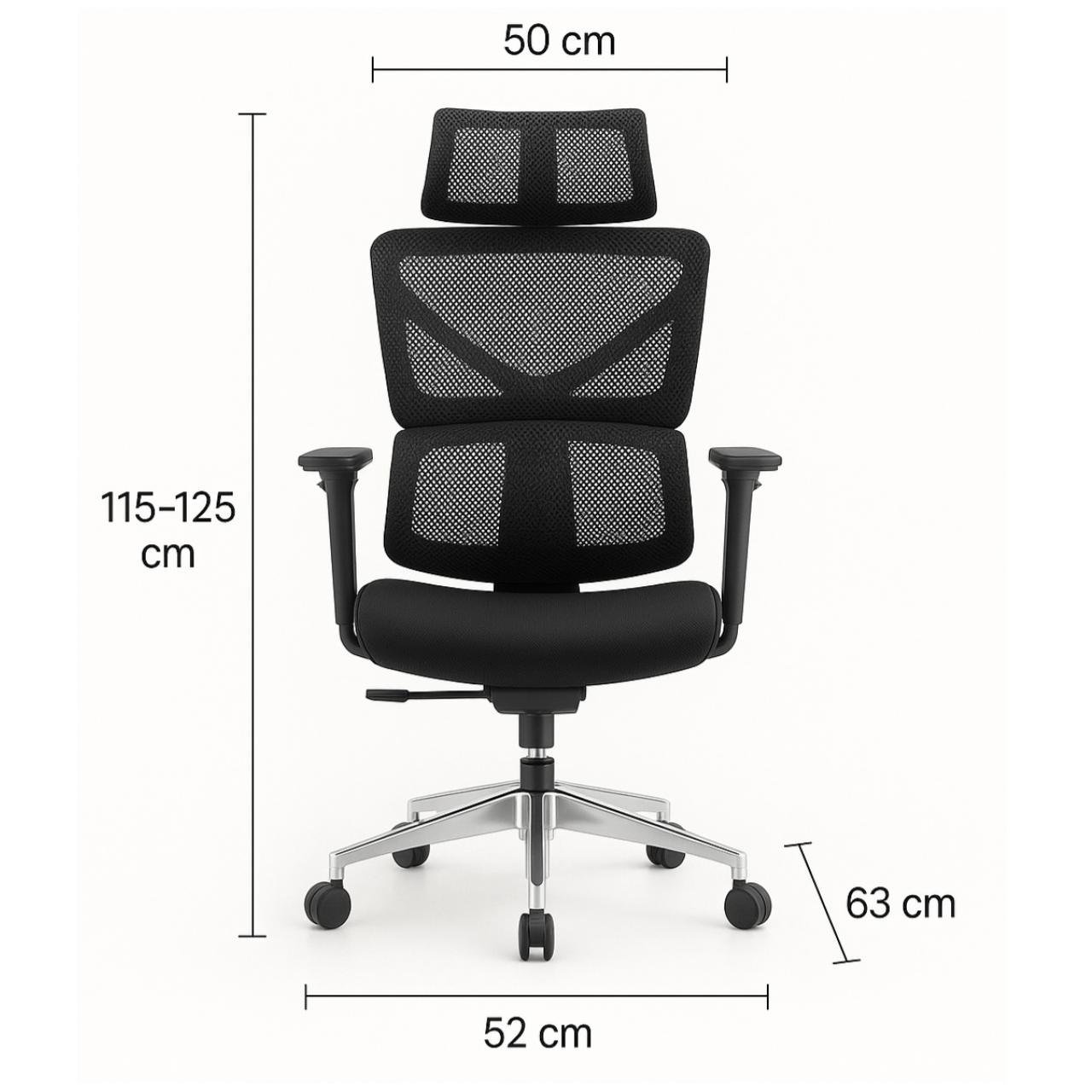 Cadeira de Escritório Presidente Tela TITAN - Cor Preto - 30067 - Imagem 7