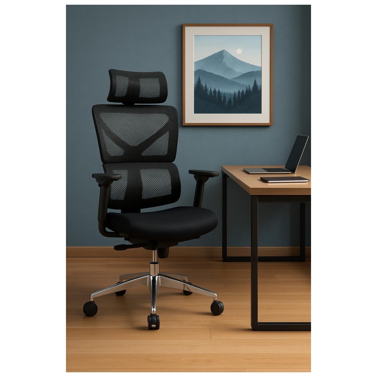 Cadeira de Escritório Presidente Tela TITAN - Cor Preto - 30067 - Imagem 8