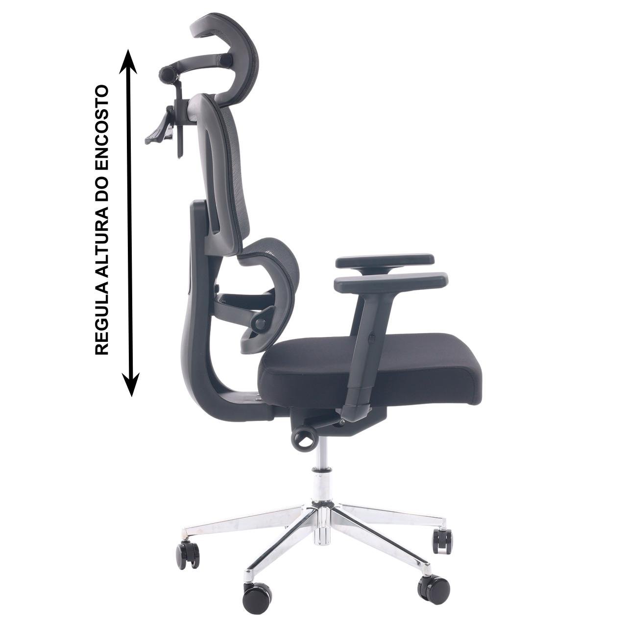 Cadeira de Escritório Presidente Tela ÉDON - Cor Preto - 30066 - Imagem 4