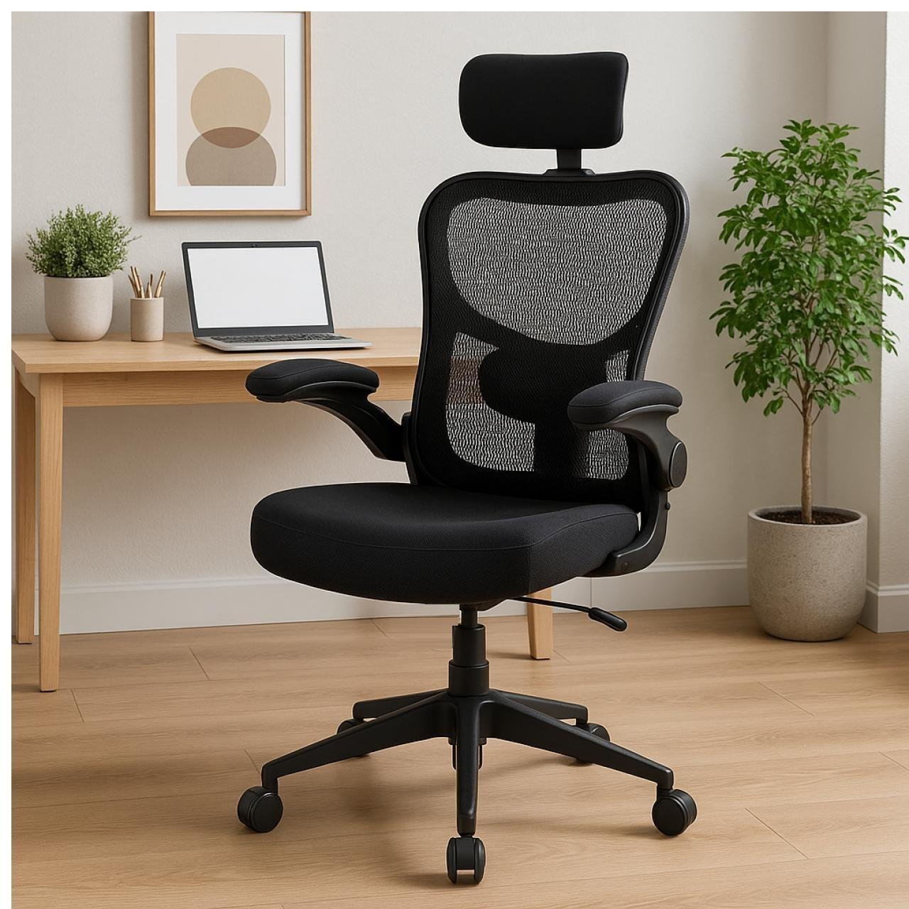 Cadeira de Escritório Tela ZAION - Cor Preto - 20098 - Imagem 7