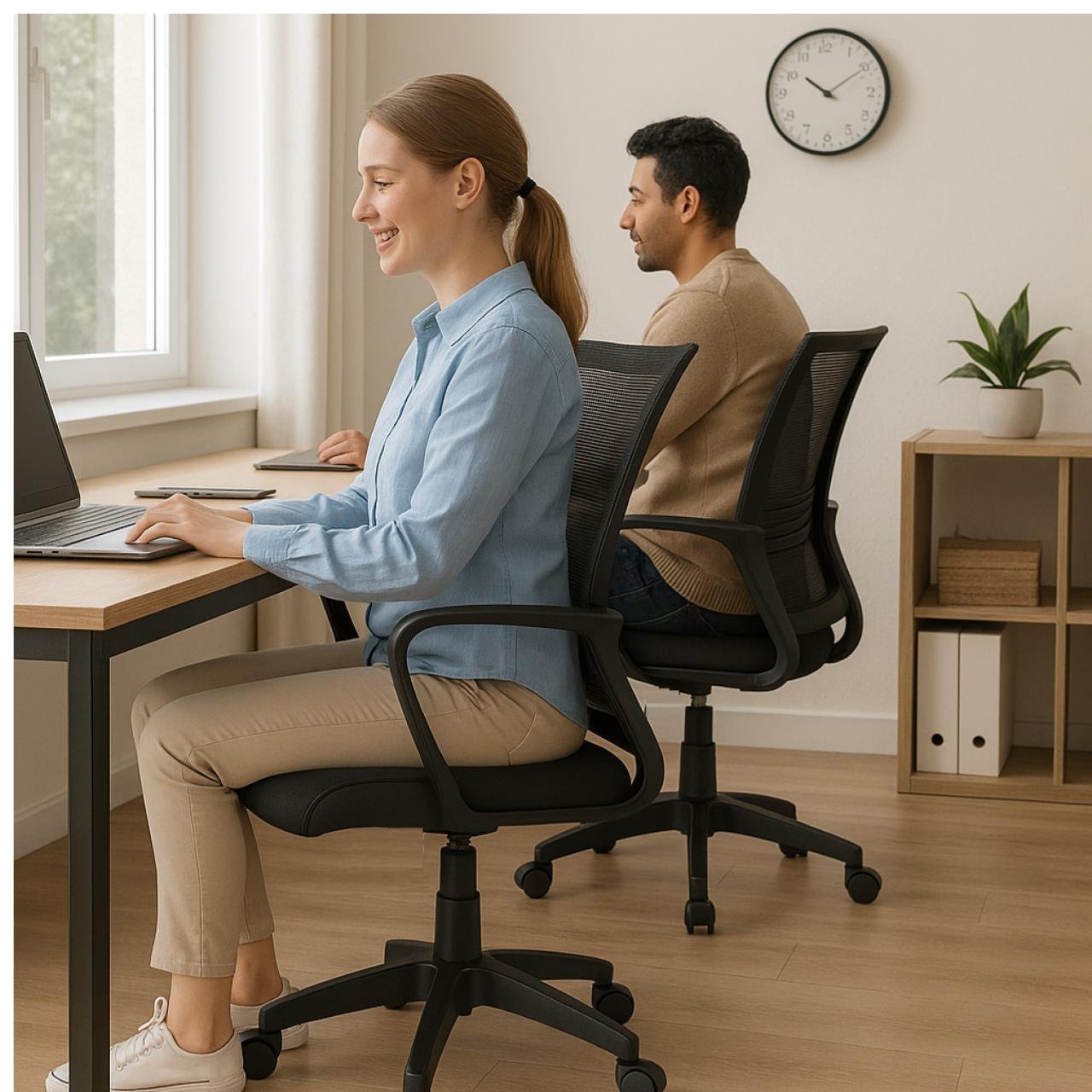 Cadeira de Escritório Diretor Tela MAYA c/ braço - Cor Preto - 34029 - Imagem 6