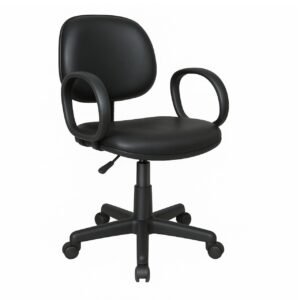 Cadeira Executiva LISA Giratória com Braço Corsa - Corino Preto - 31001