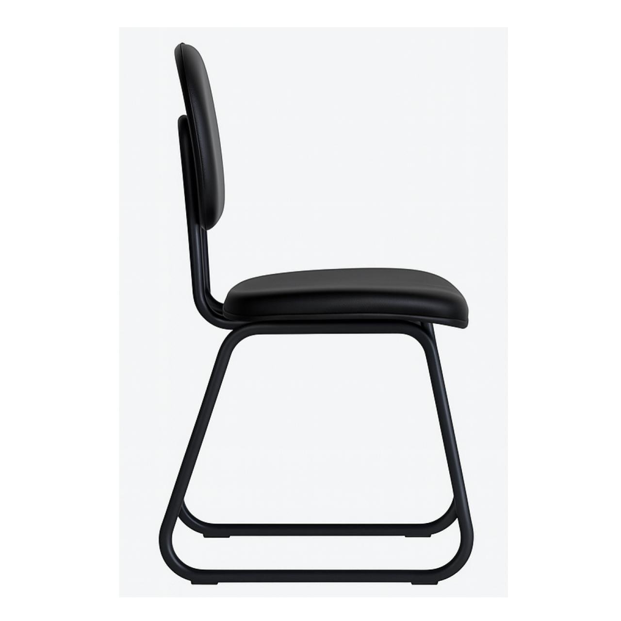 Cadeira Secretária Trapézio - Corino Preto - 31103 - Imagem 2