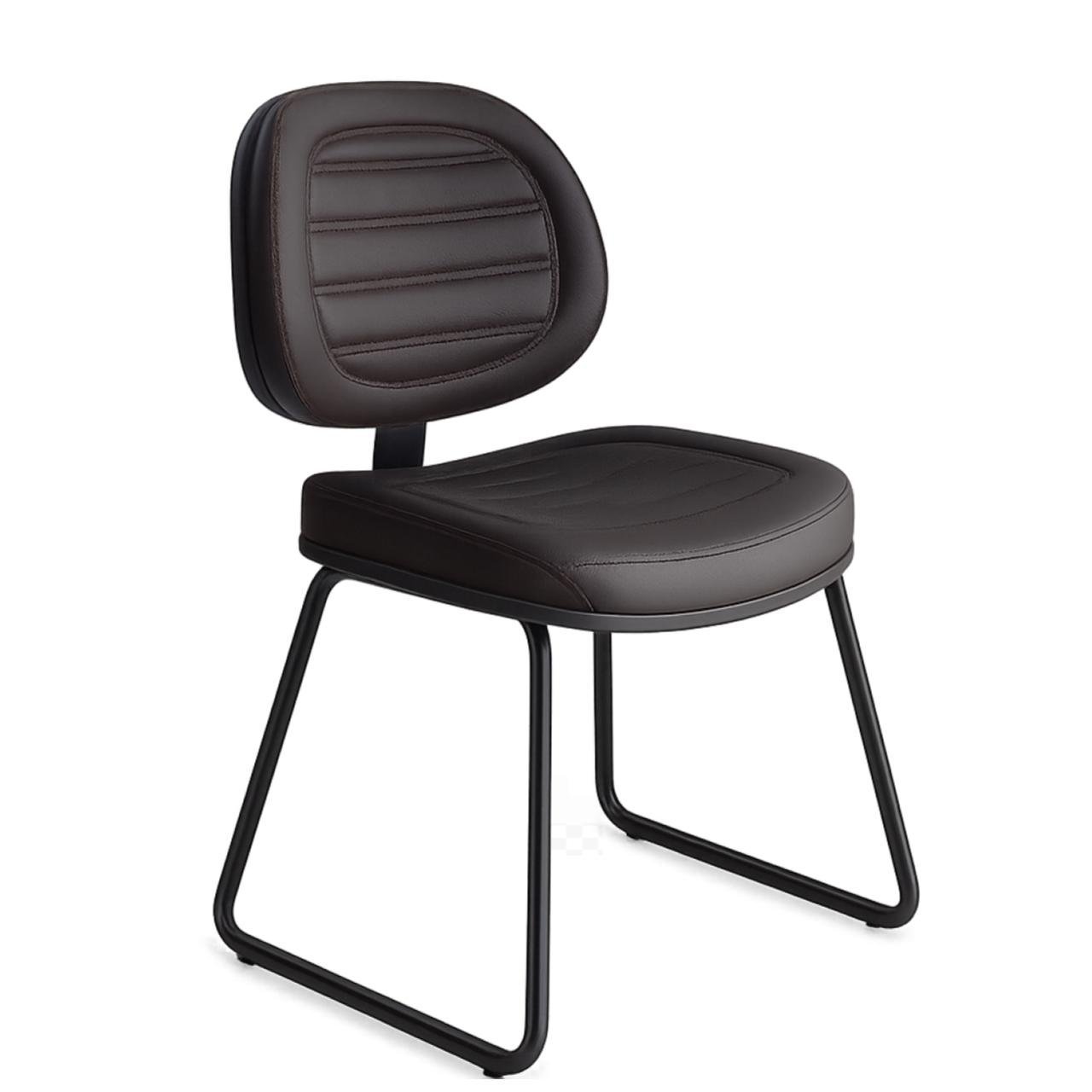 Cadeira Executiva Costurada Base Trapézio - Corino Preto - 31031