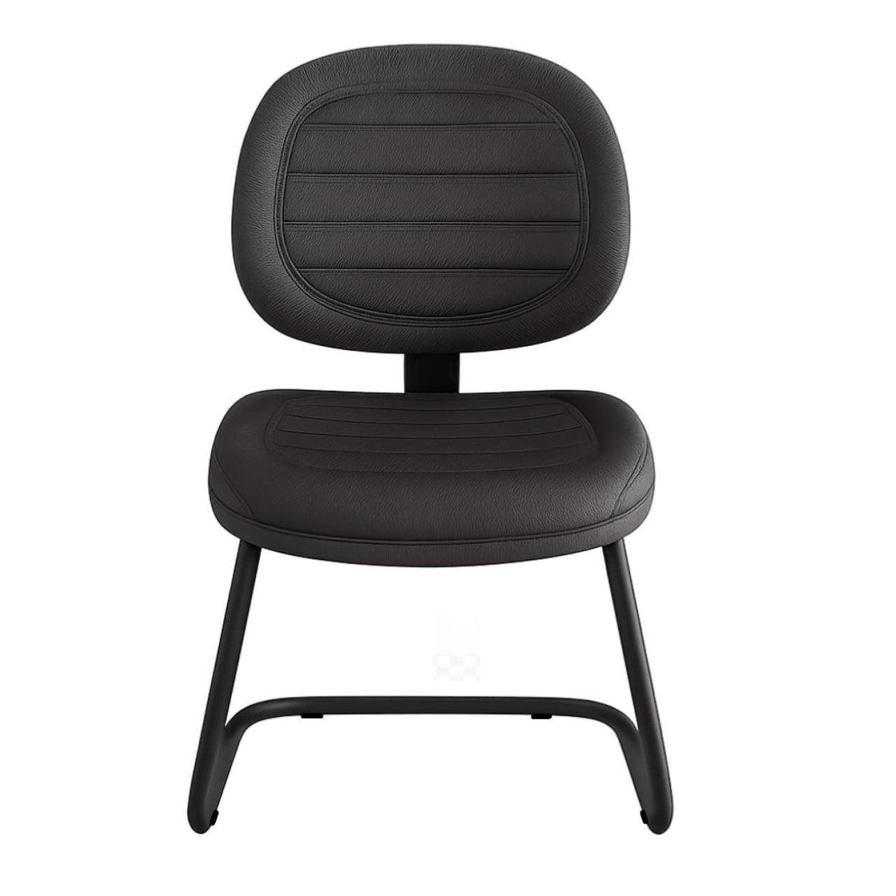 Cadeira Executiva Costurada Base em "S" PRETA - Corino Preto - 31014 - Imagem 2