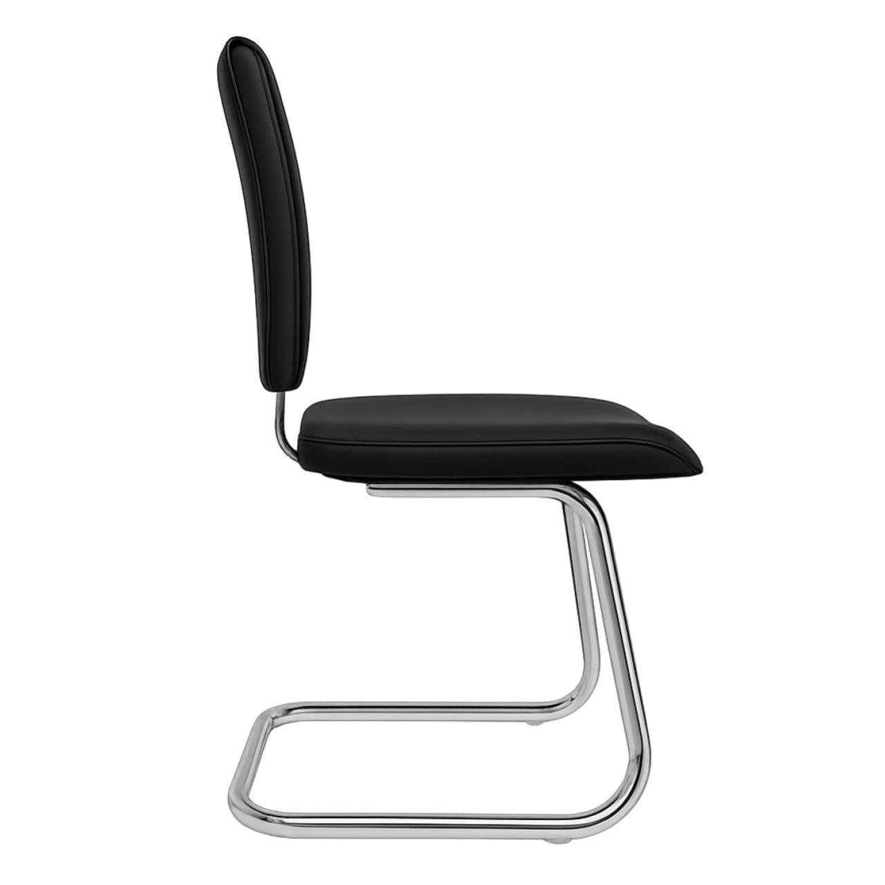 Cadeira Escritório B-ONE Base em "S" Cromada - Corino Preto - 31033 - Imagem 3