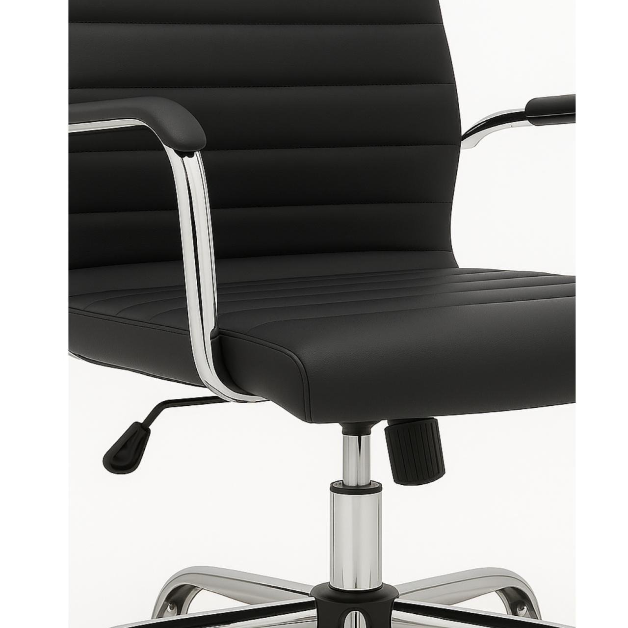 Cadeira de Escritório Diretor LONDON Giratória - Corino Preto - 31094 - Imagem 5