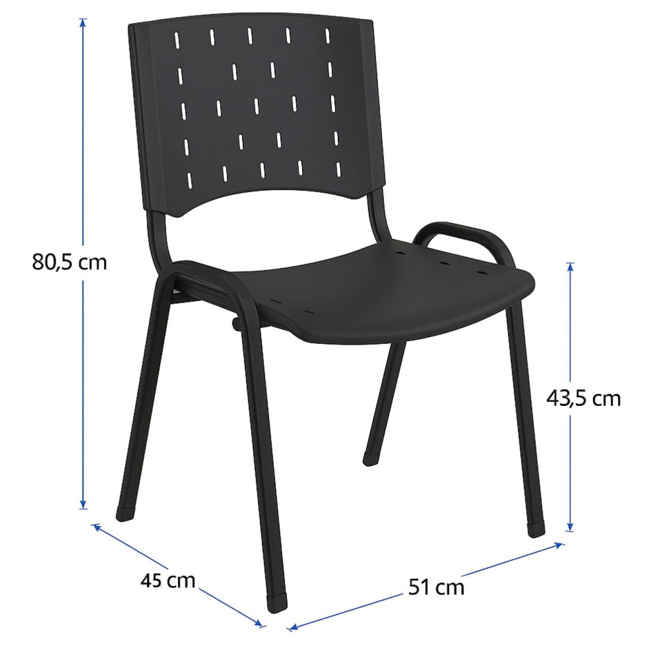Cadeira Plástica REALPLAST 04 pés-Plástico Preto (Polipropileno) - 31201 - Imagem 7