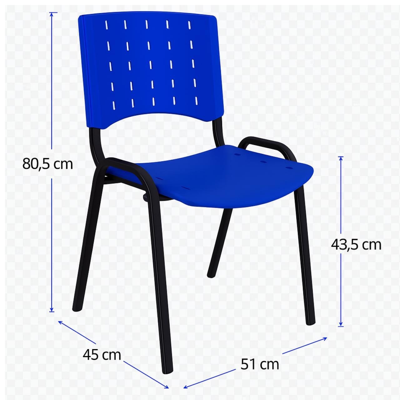 Cadeira Plástica REALPLAST 04 Pés - AZUL - (Polipropileno) - 31205 - Imagem 6