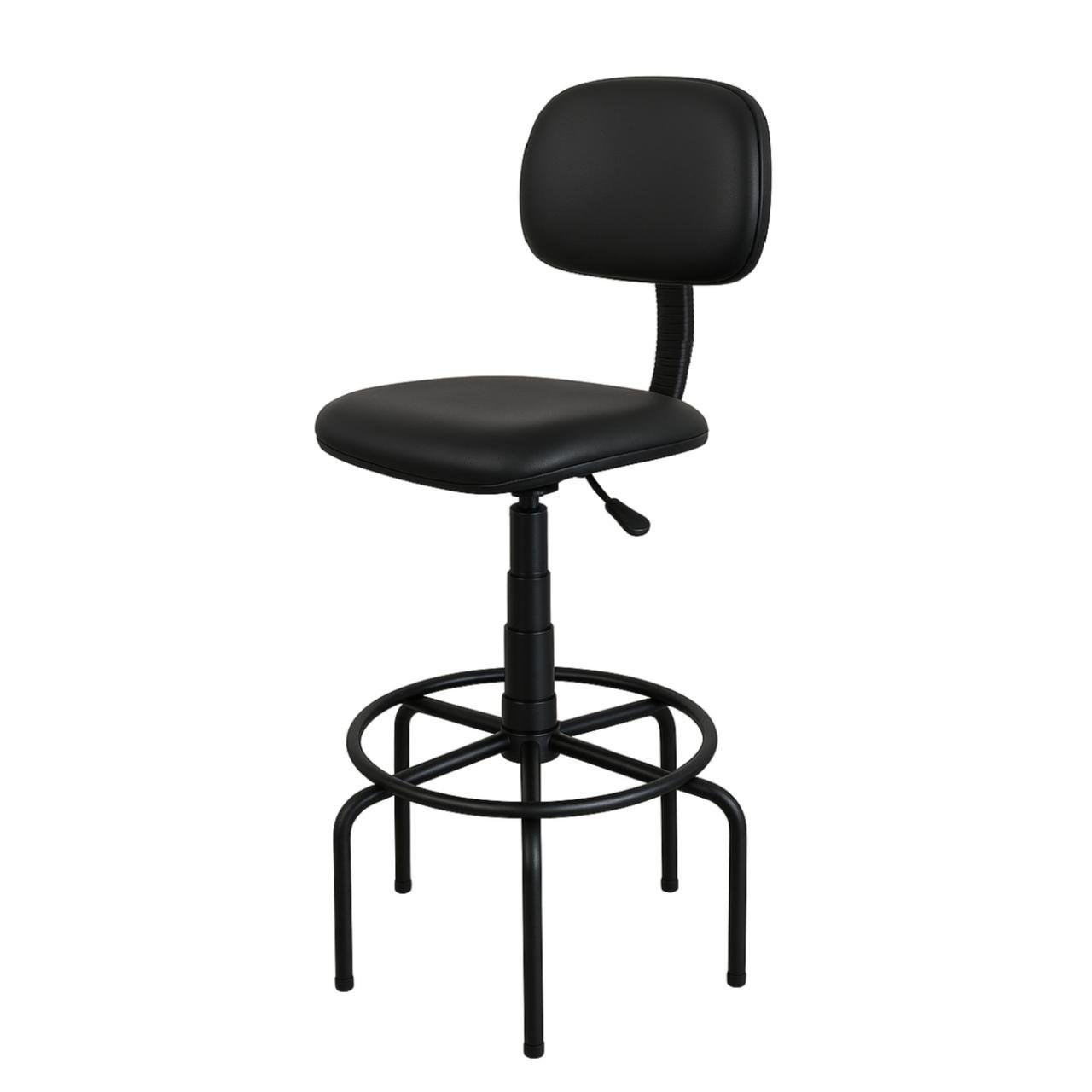 Cadeira CAIXA Secretária (Aranha ALTA) - Corino Preto - 34001 - Imagem 4