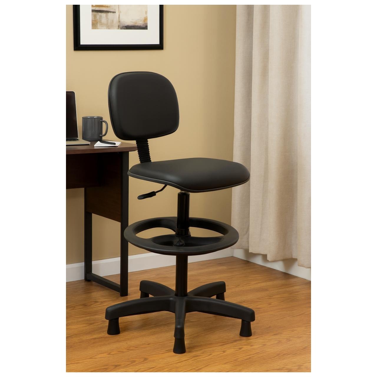 Cadeira CAIXA Secretária Aranha PLAXMETAL - Corino Preto - 34021 - Imagem 6