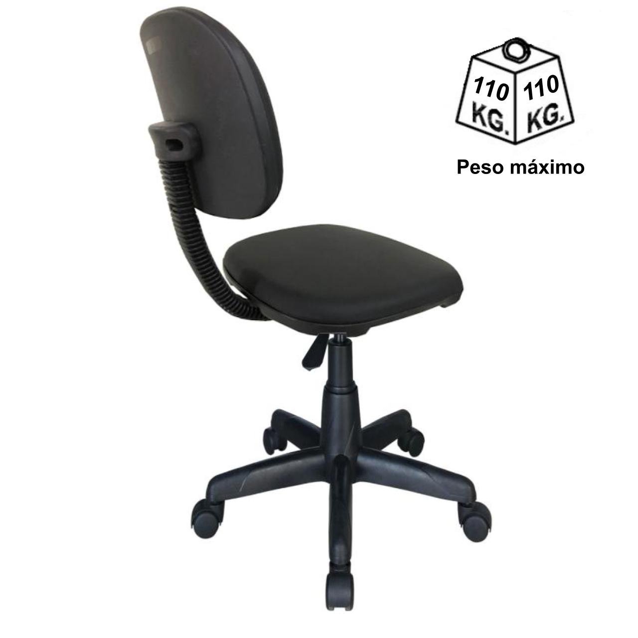 Cadeira Secretária Giratória sem Braços - Corino Preto - PMD - 42003 - Imagem 3