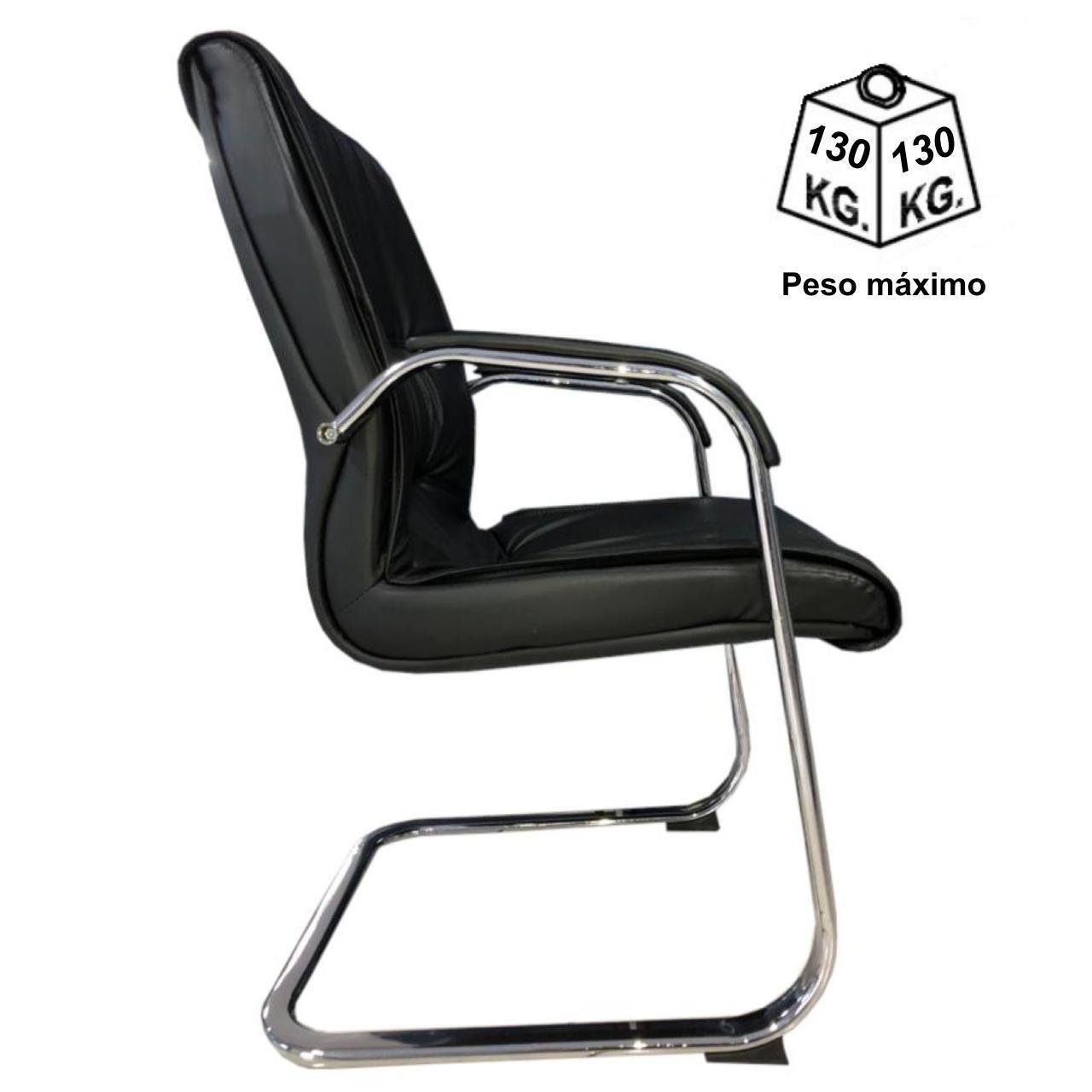 Cadeira Escritório Interlocutor LUXO FIXA Cromada - Cor Preta 30312 - Imagem 3