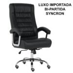 Poltrona LUXO IMPORTADA Concha Dupla Syncron - Couríssimo Preto - 30017