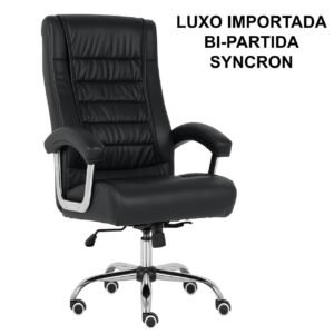 Poltrona LUXO IMPORTADA Concha Dupla Syncron - Couríssimo Preto - 30017