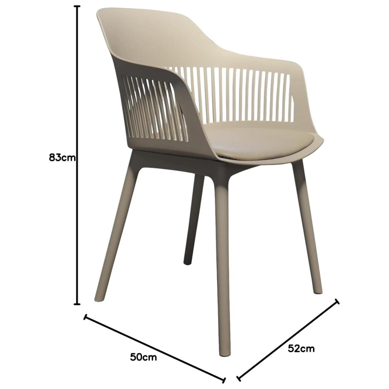 Cadeira Interlocutor MARCELA Polipropileno - COR FENDI- Pollo Móveis - 37012 - Imagem 4